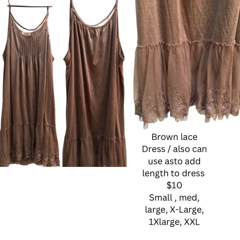 Strap Dress with lace bottom. Can also be used to lengthen dresses.
